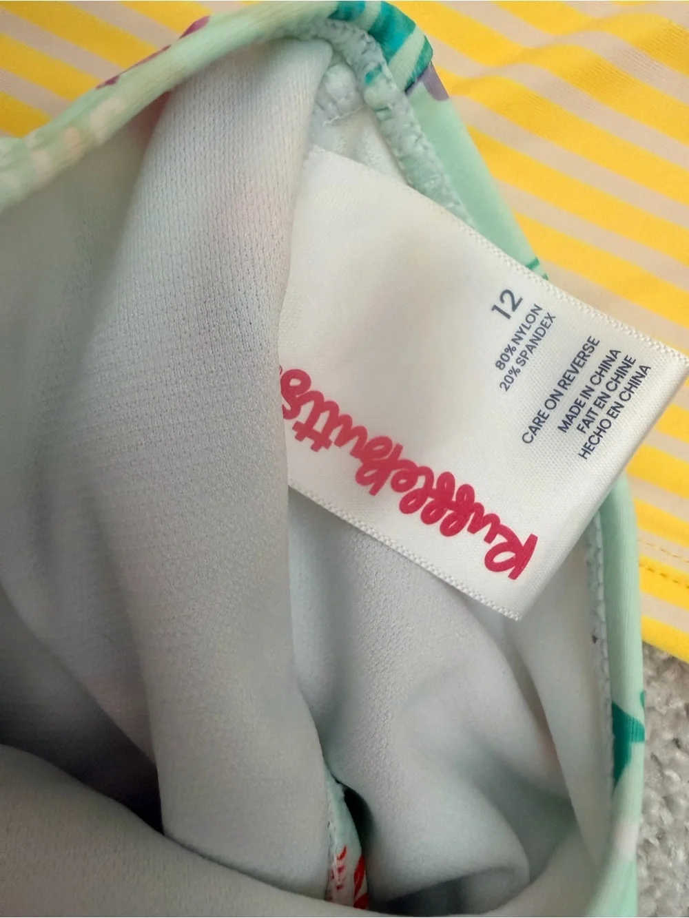 Ruffle Butts Yellow Stripe, Mermaid & Lavender Girls Swim Set, size 12